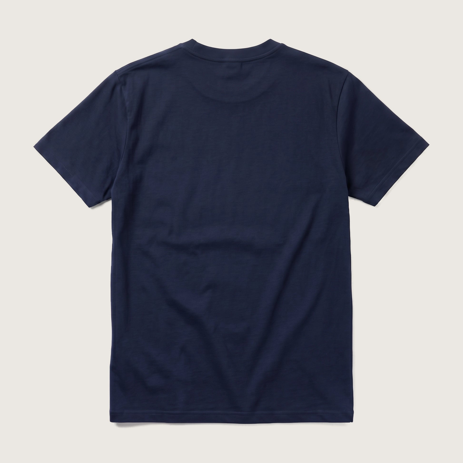 Camus quote classic t-shirt by Subtext – back view of the navy cotton tee, unprinted.
