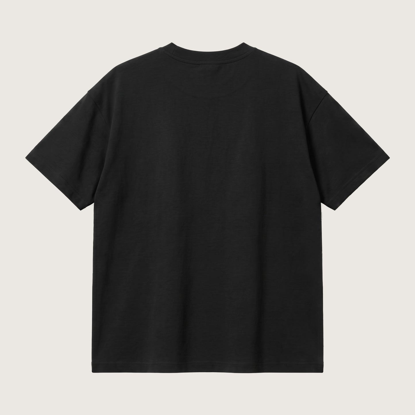 Orwell quote oversized t-shirt by Subtext – back view of the black oversized tee, unprinted.