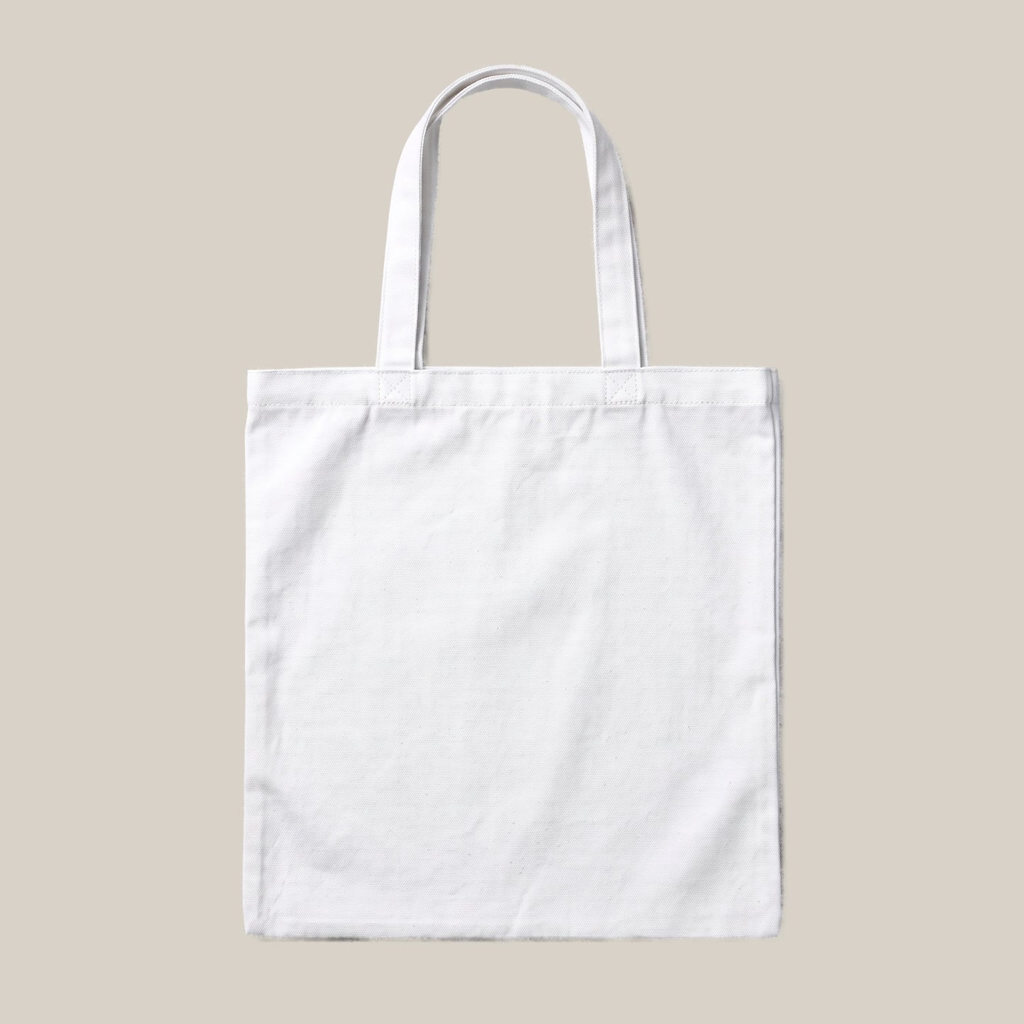 Christina Rossetti quote tote bag by Subtext – back view of the white canvas tote with zip closure, unprinted.