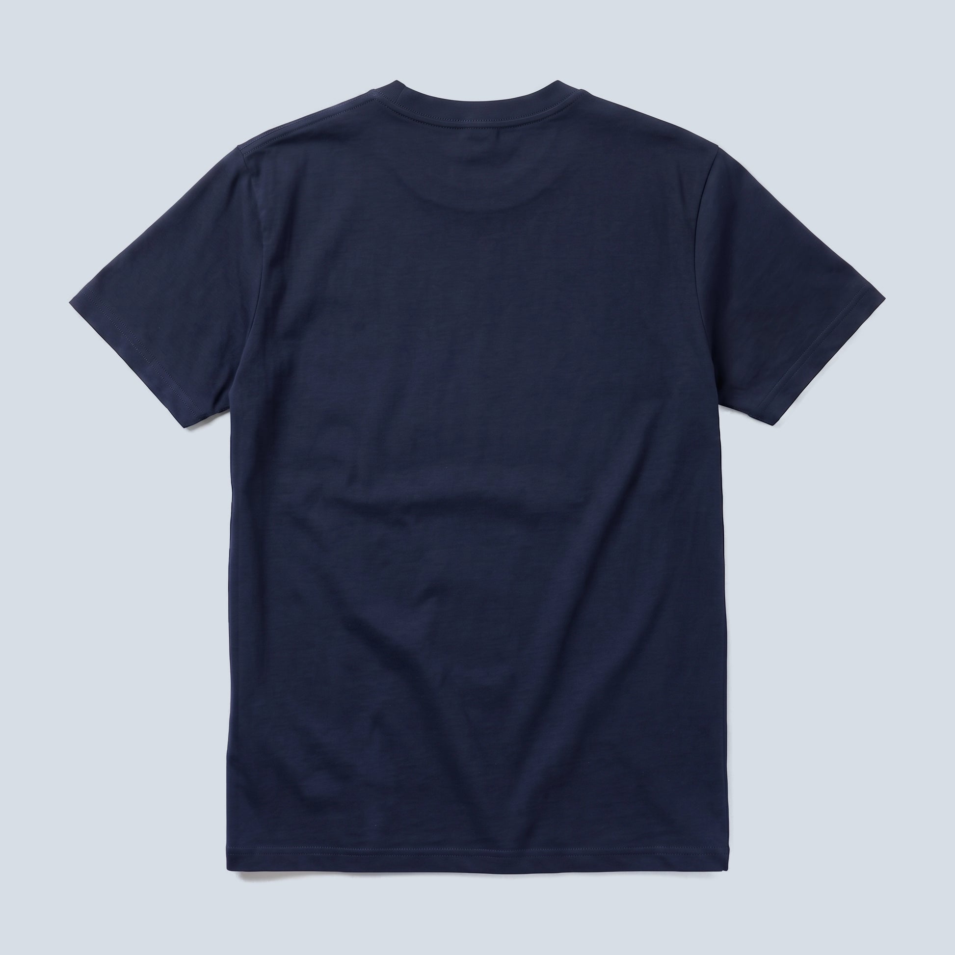 Wilde (Stars) quote classic t-shirt by Subtext – back view of the navy cotton tee, unprinted.