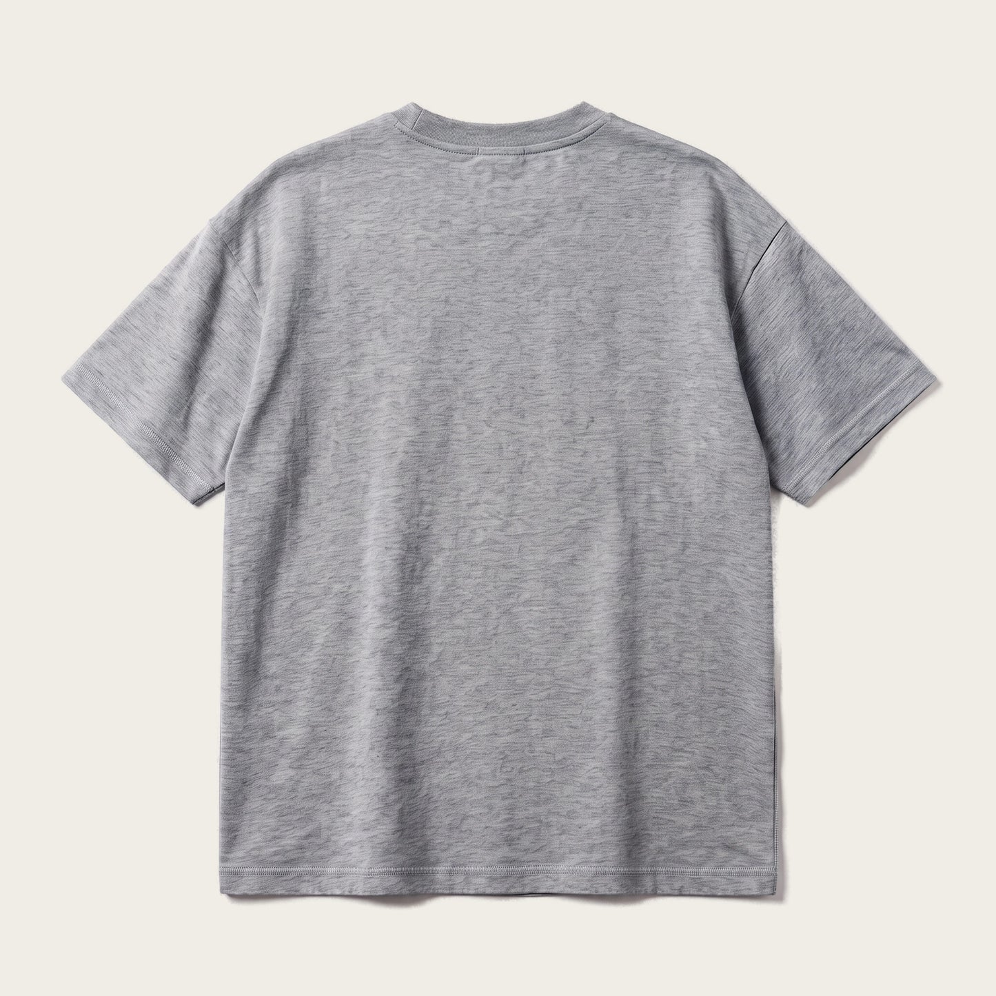 Wilde quote oversized t-shirt by Subtext – back view of the grey melange oversized tee, unprinted.