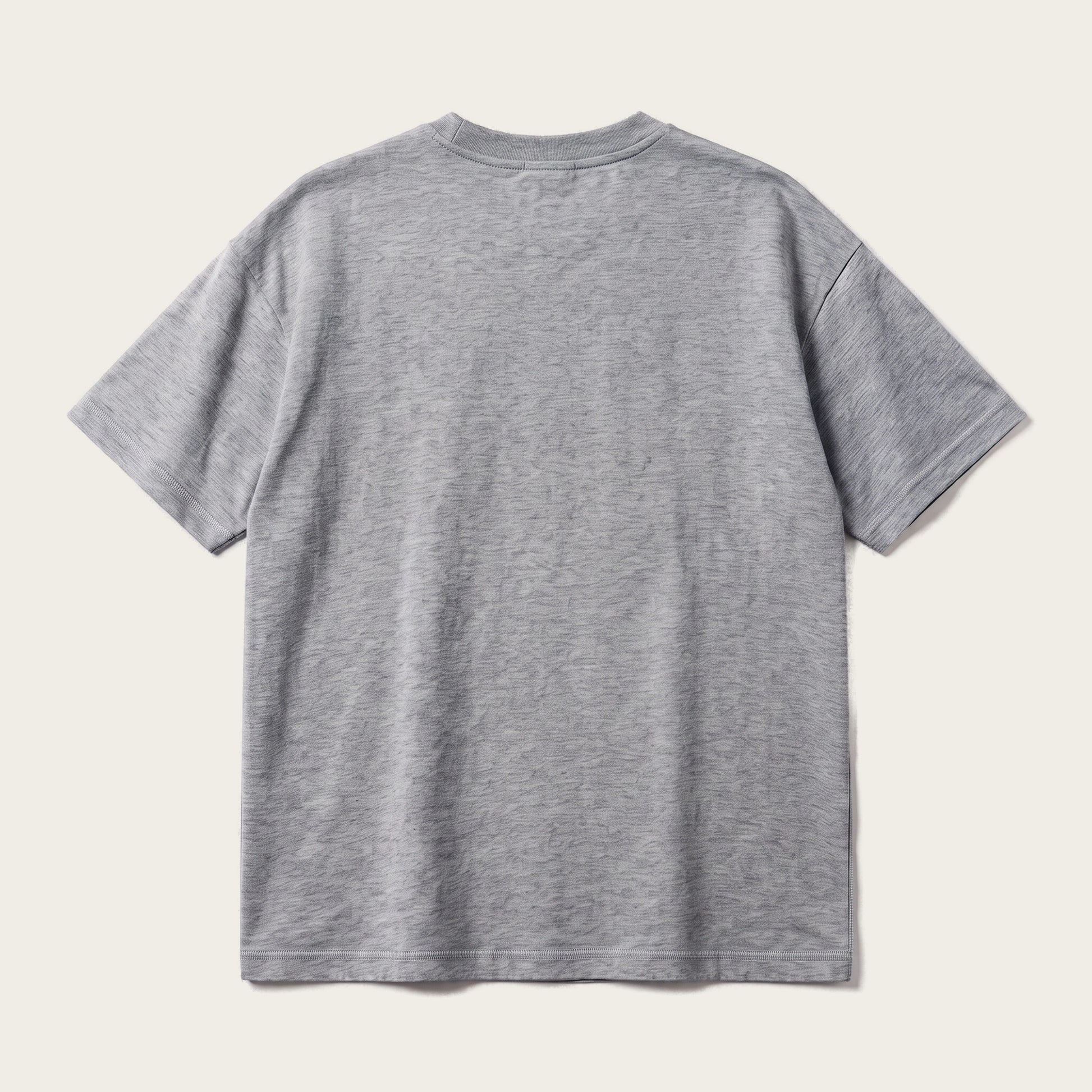 Wilde quote oversized t-shirt by Subtext – back view of the grey melange oversized tee, unprinted.